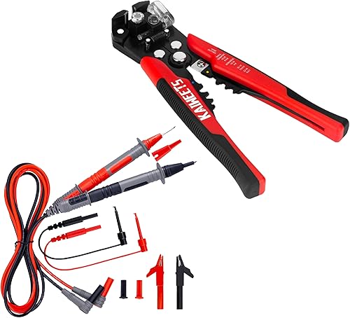 KAIWEETS Pelacables autoajustable con kit de cables de prueba de electricista de silicona suave