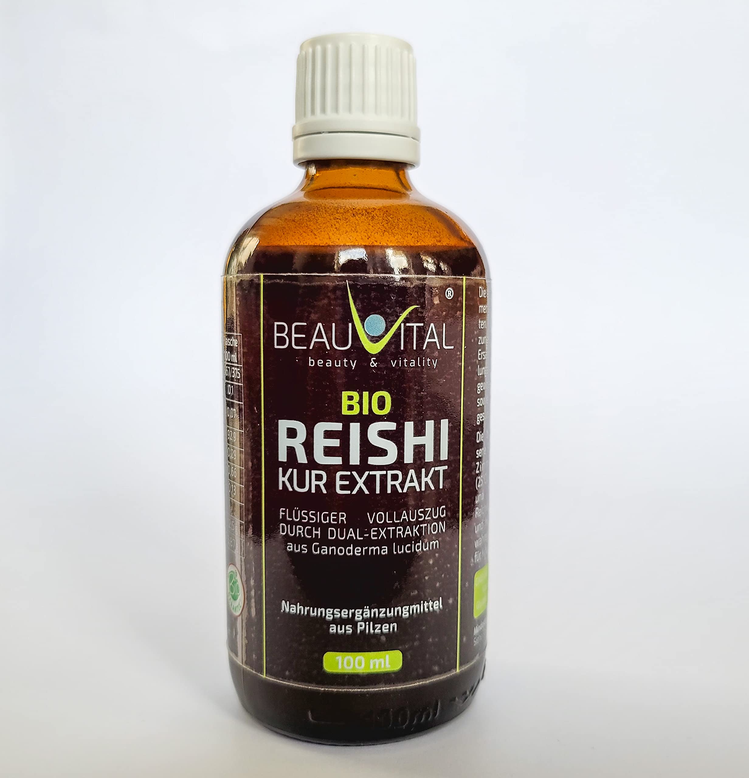 Bio Reishi Extrakt flüssig | Vollauszug Ganoderma aus Reishi Pulver durch Dualextraktion in Glyzerin, 100ml