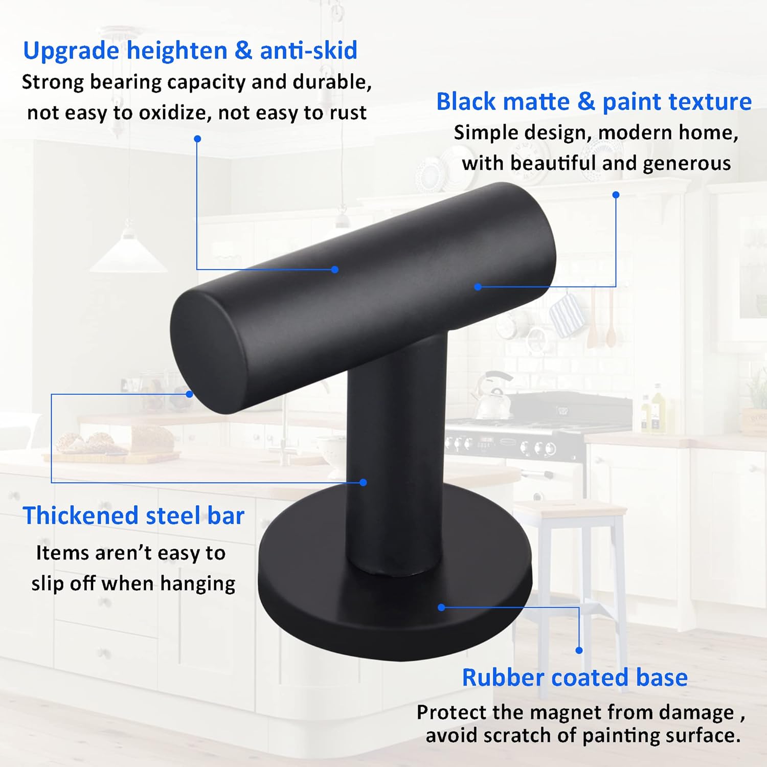 ULIBERMAGNET 2 Pack Magntic Coat Hooks and 2 Pack Magnetic Hooks for Indoor & Outdoor Hanging Towel Coat Umbrella BBQ Grill