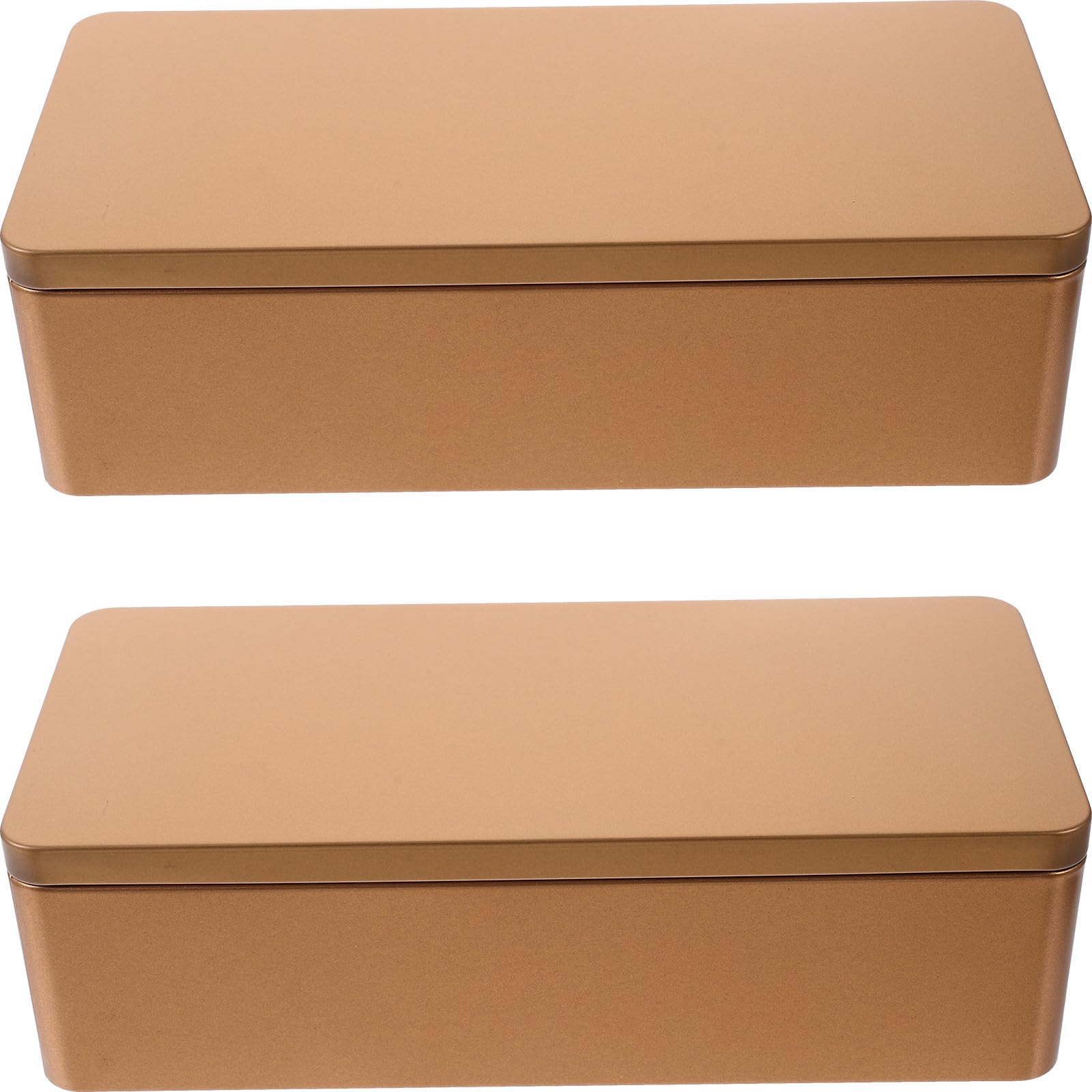 Tofficu Boîtes à Biscuits en Fer Blanc Rectangulaires Hermétiques 2 Pièces pour Rangement de Bijoux et Petits Objets Domestiques