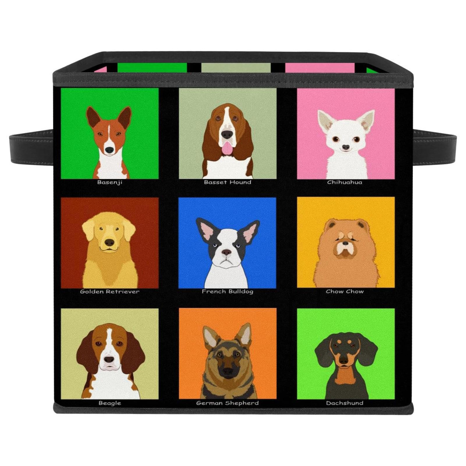 Boîte de rangement pliable pour jouets et livres dans la chambre d'enfant amis chiens