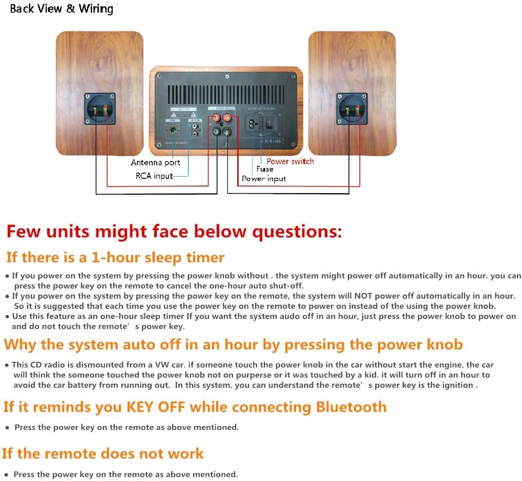 Uр Tо 40% оƒƒ KEiiD Stereo Shelf System Powered with Bookshelf Speakers RMS 2X 25W for Home Audio Entertainment with CD Player and Bluetooth/FM Radio/USB/SD/AUX,Remote Control