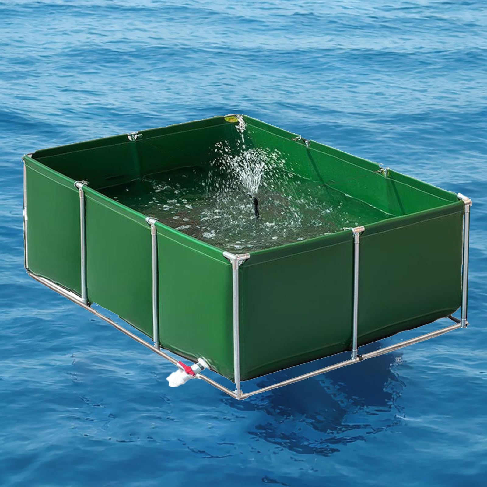 Structure de piscine de jardin avec bâche rigide et support en acier