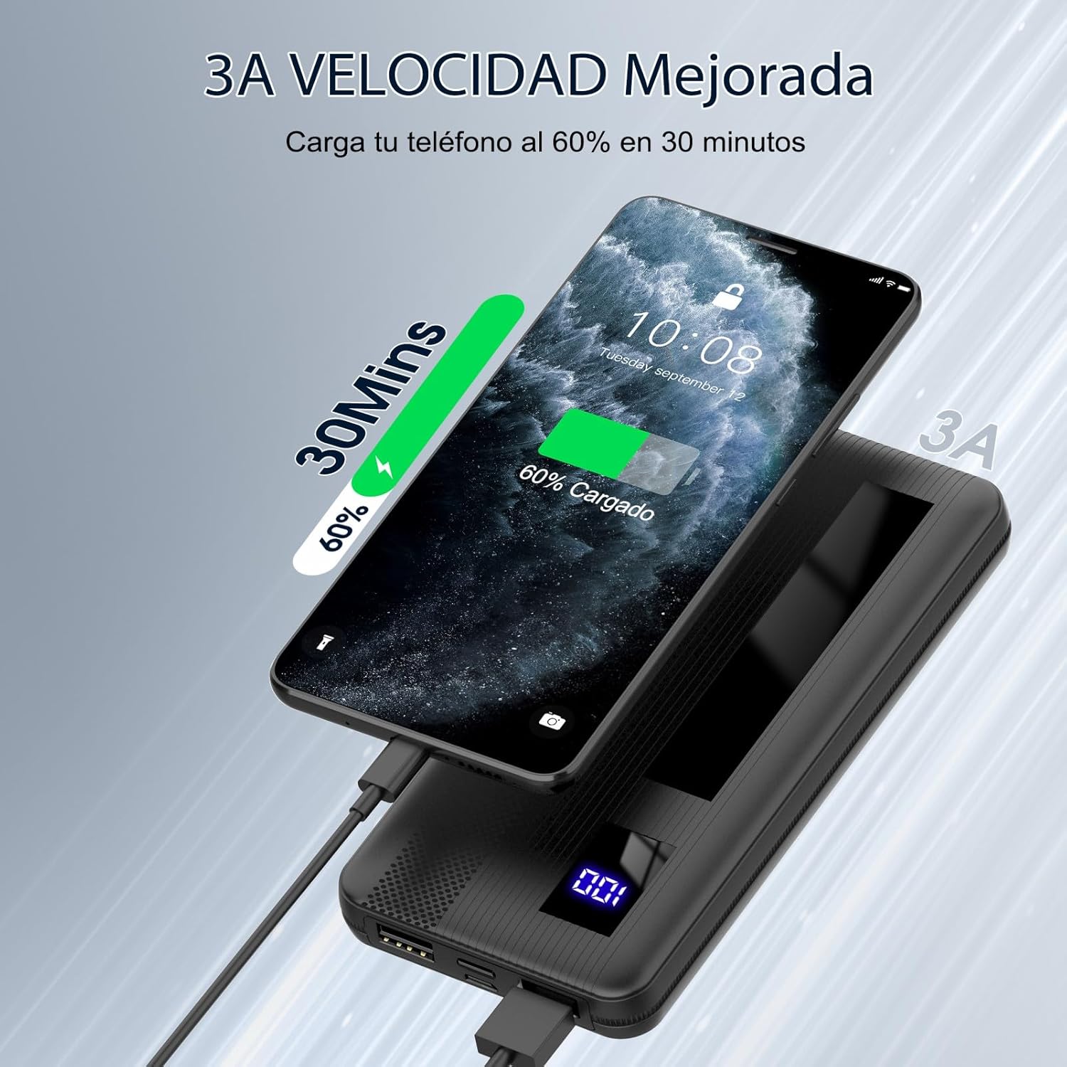 Dbasne Batería Externa 10000mAh Power Bank - Vista 3