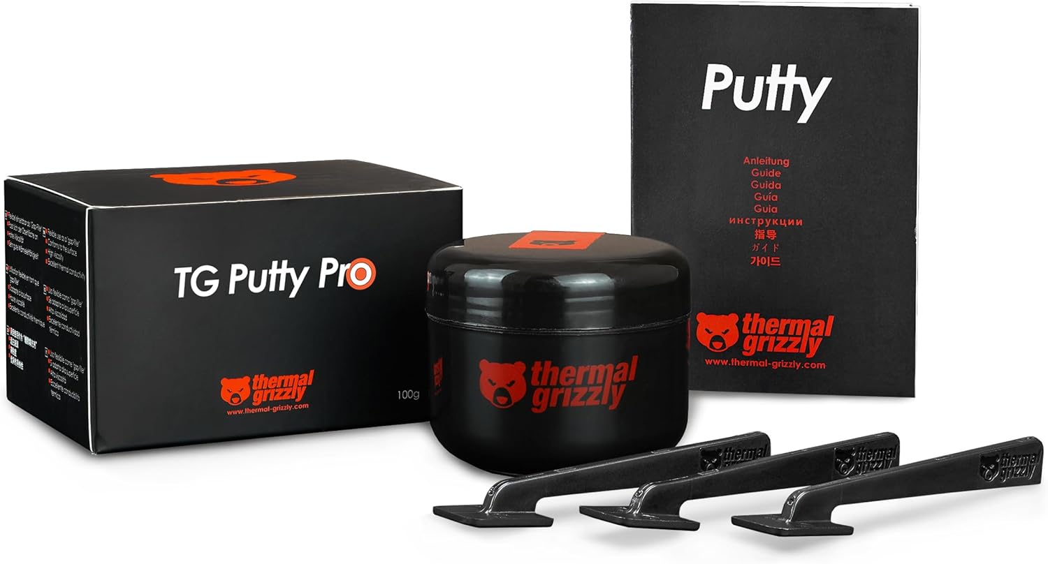 Thermal Grizzly TG Putty Pro - 100 Gram - High-Performance Electrically Non-Conductive Thermal Putty for GPU and PCB Applications