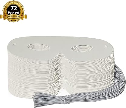 Lependor 108 Pack White Paper Eye Masks, Plain Masquerade Mask DIY Blank Masks Decorate for Costume Party, Halloween Party - 108 Packs