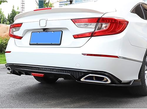Miniatura 9 de Delantal esquinero difusor de labios trasero con panel reflector rojo adicional para Honda Accord 2018-2021 borde trasero pintado negro kit de