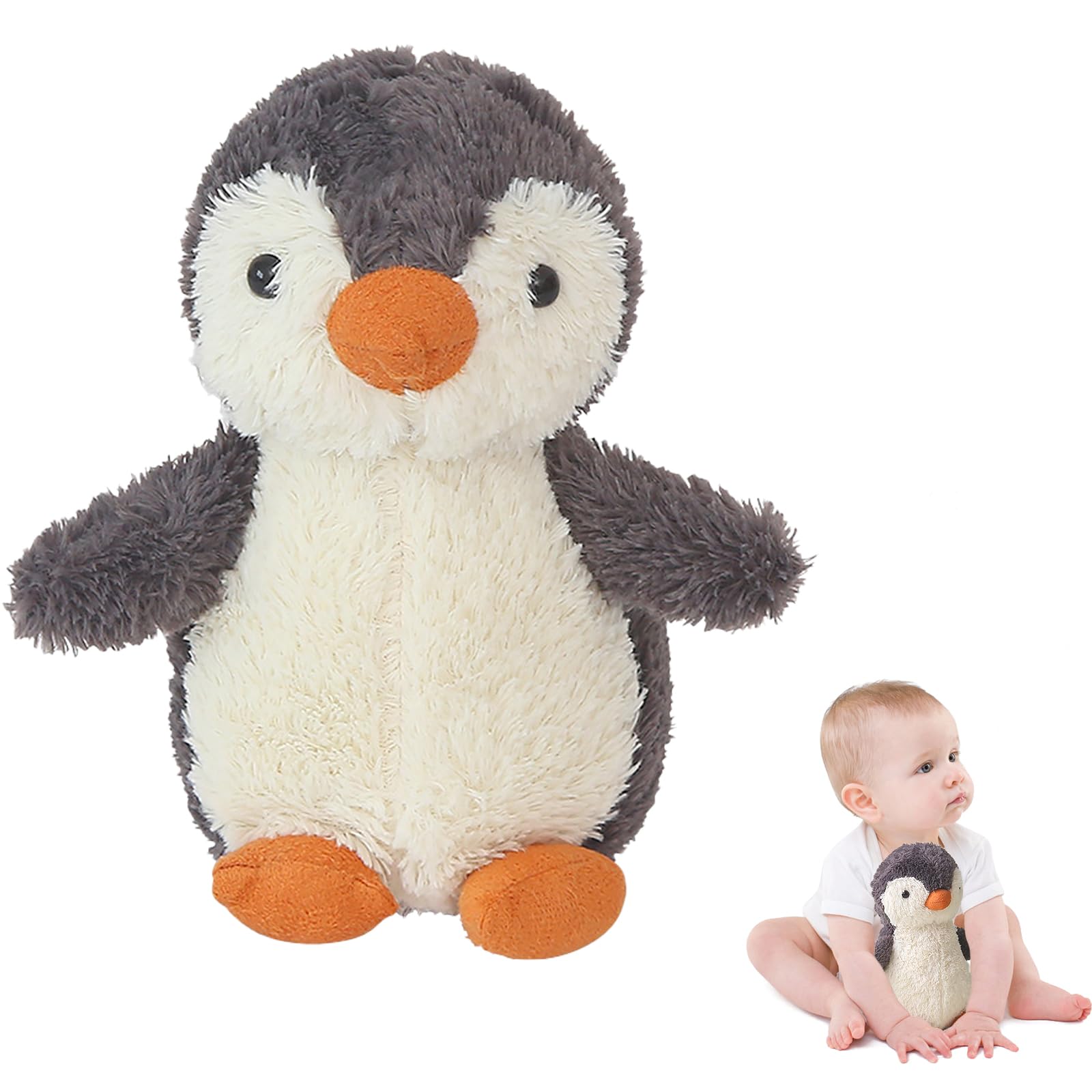 Pingüino Peluche, 23CM Peluches Bonitos, Peluche Animales, Plush Doll, Suave y Agradable Plushie, Juguete de Peluche de Pingüino para Adultos y Niños Cumpleaños Día de Gracias Navidad Regalos