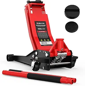Car Jack 3-ton for car Low Profile Hydraulic Floor-Jack with 2X Rubber Pads for Heavy-Duty Lifting SUV Car