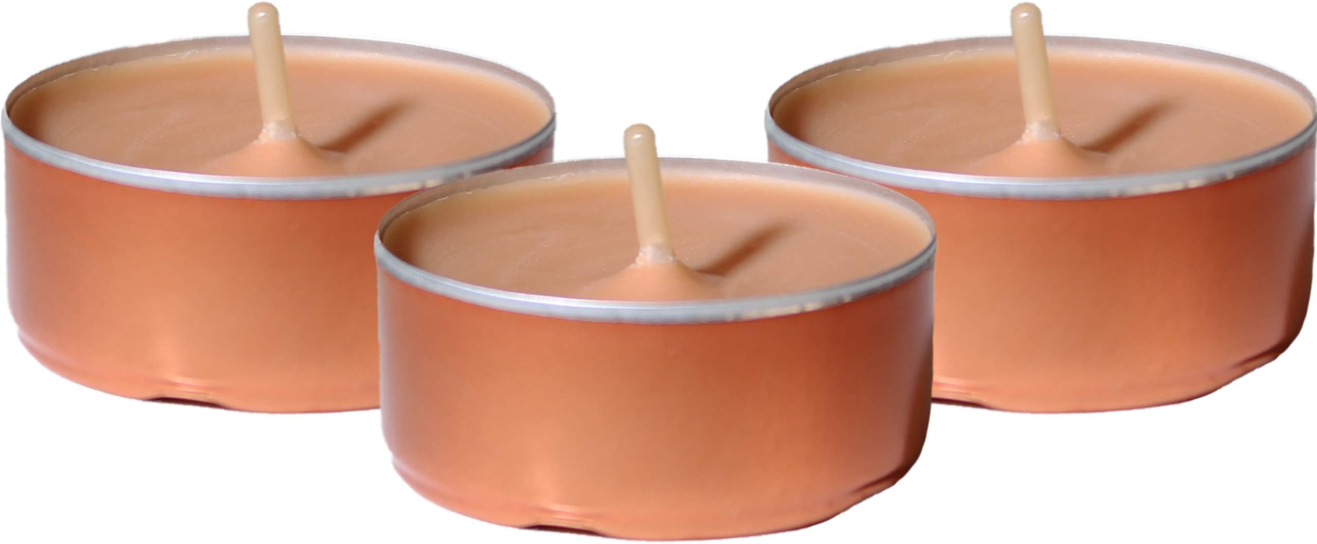 CandleNScent Colored Tea Light Candles in Orange Color Cup | Unscented | 5 Hour Extended Burn Time tealights (Set of 10)