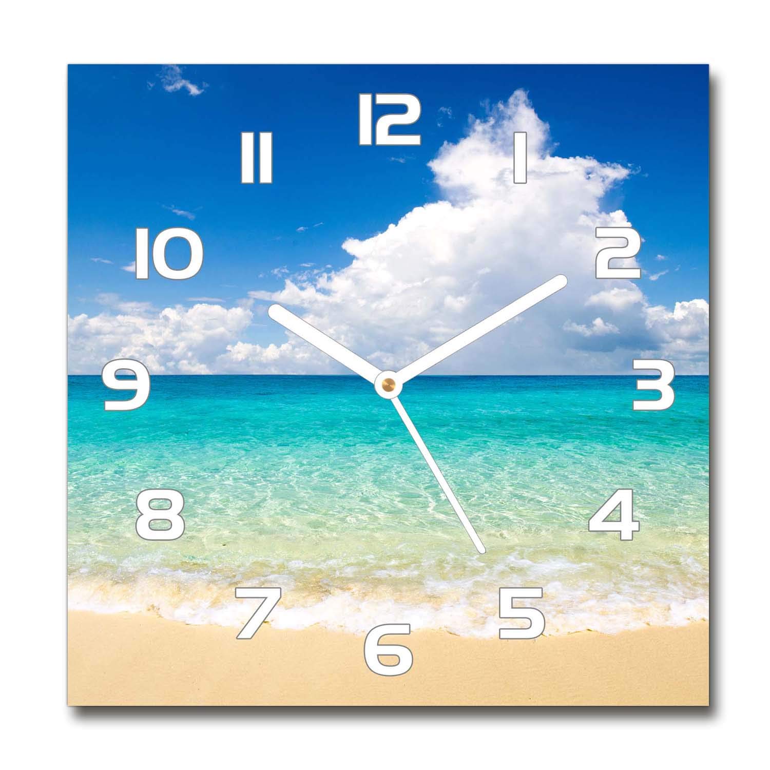 Horloge en verre 60x60cm Tulup silencieuse pour une deco de salon moderne