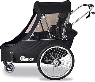 Wike Remolque infantil doble para bicicleta, color negro (caminar + correr)