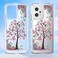 Vista 3 de Funda para Redmi Note 11T ProNote 11T Pro+Poco X4 GT con protector de pantalla de vidrio templado, funda transparente floral a prueba de golpes dura