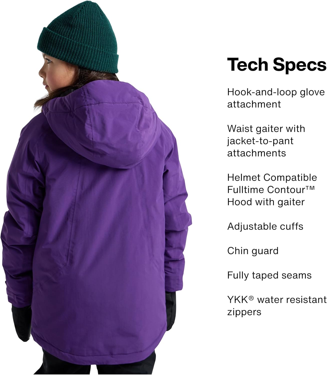 Burton Kids’ Hillslope 2-Layer Insulated Jacket – Waterproof Winter Coat for Boys & Girls with Room to Grow System - Image 5