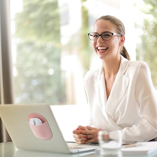 Miniatura 3 de Epessa Funda para mouse adhesiva, soporte universal para ratones inalámbricos, adhesivo reutilizable, sin residuos de pegamento, compatible con iPad