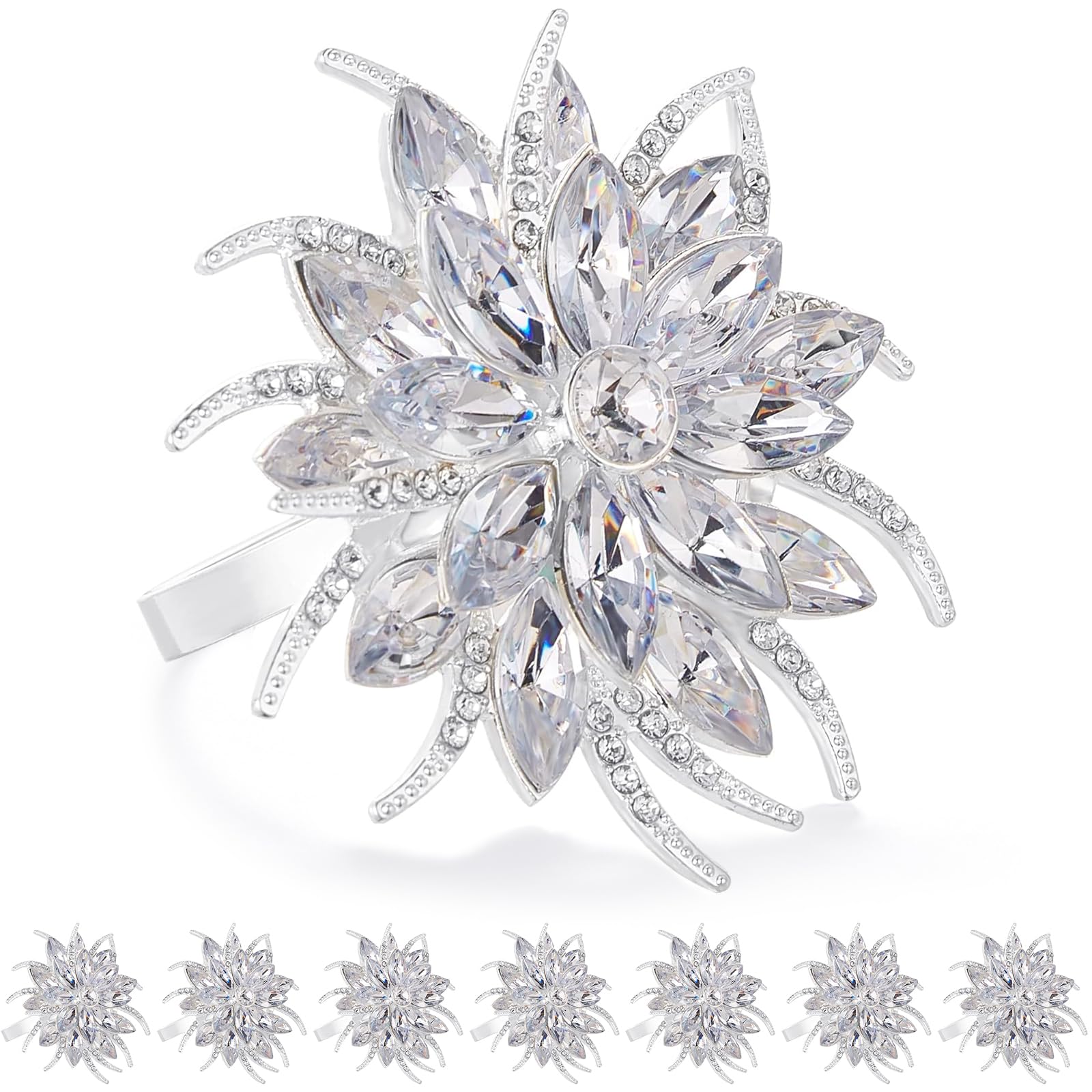 Christmas Snowflake Napkin Rings - Set of 8 -14 Christmas Snowflake Napkin Rings - Set of 8 -14