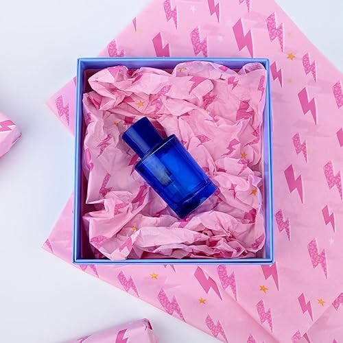 Miniatura 9 de 100 hojas de papel de seda estilo Y2K de 20 x 14 pulgadas, papel de seda rosa relámpago para bolsas de regalo para bodas, cumpleaños, decoración de