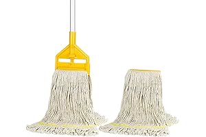 Commercial Cotton Spun Mop with Extra Replacement Head for Industrial-Grade Cleaning
