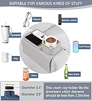 Vista 5 de HMASYO Bandeja Portavaso para Sofá - Bandeja de Silicona para Brazo de Sofá, Organizador de Bebidas y Bandeja para Control Remoto, Snacks, Celular