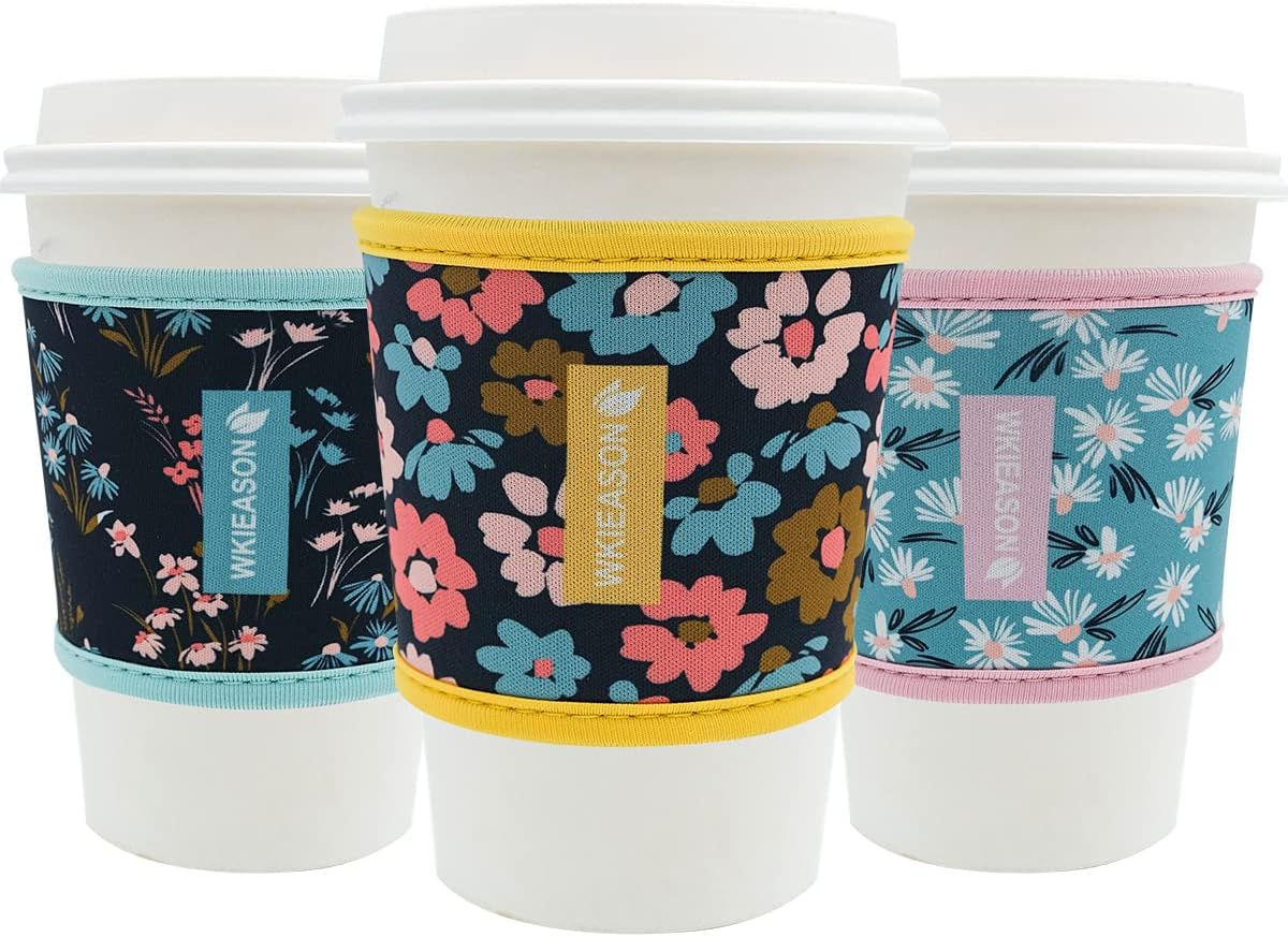 Amazon.com: Coffee Cup Sleeves – Premium Neoprene Insulated Reusable ...