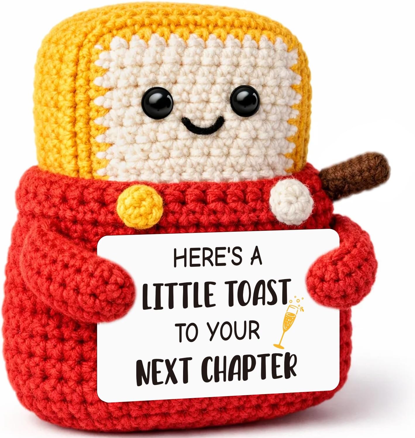 Sensi Blue Retirement Gifts for Women Men 2026, Handmade Crochet Toast New Chapter Gift, Graduation Gifts for Her Him, Congratulations Promotion Farewell Going Away Gift for Coworker Teacher Nurse