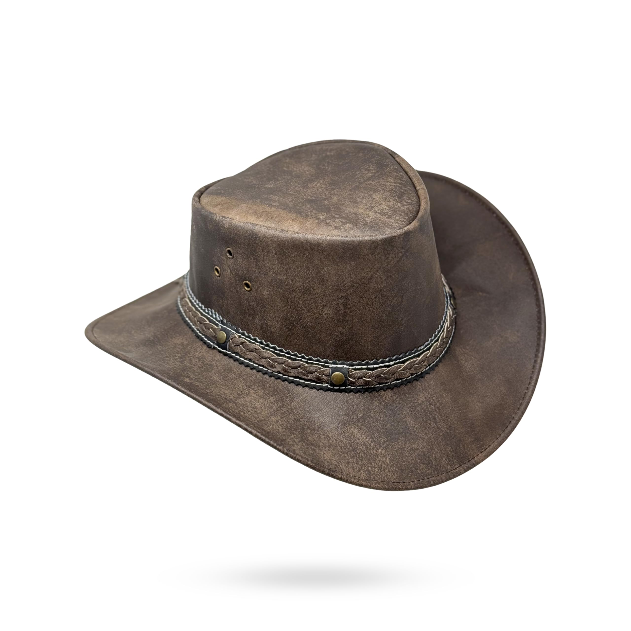 Lederhut Wickelhut knautschbar Western Cowboy – Outdoor Hut Reiten, Wandern & Abenteuer Big Jake