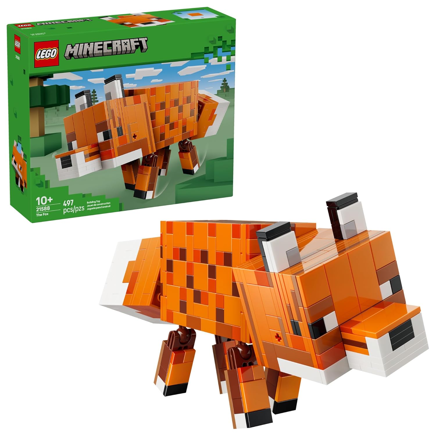 LEGO Minecraft The Fox Building Pretend Play Toy for Boys Girls - Poseable Video Game Character for Kids