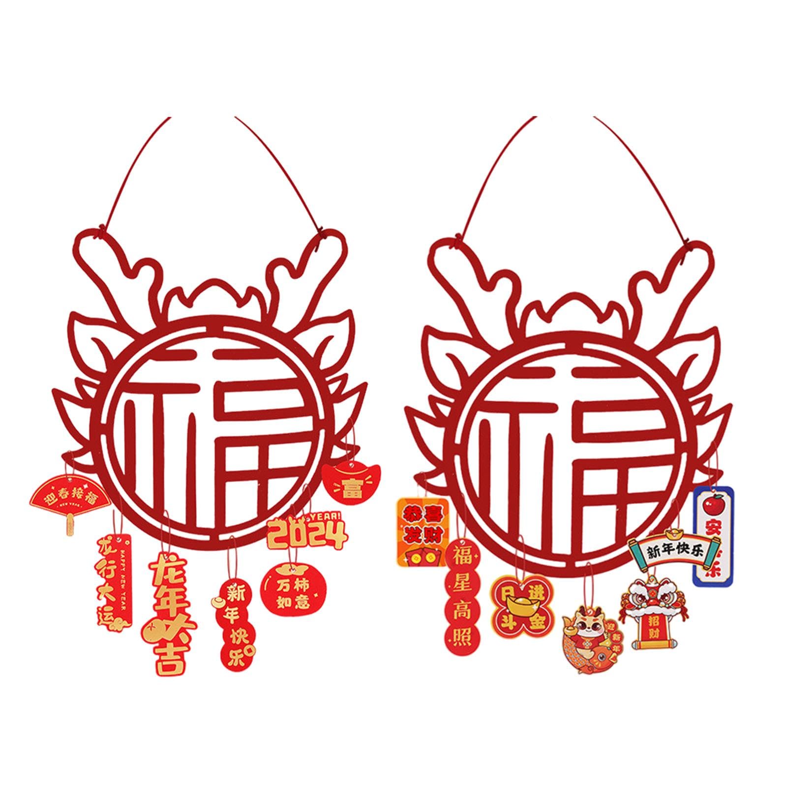 MERISHOPP Chinese Fu Character Hanging Ornament Front Door for Dorm Bedroom Restaurant Style A-image-13