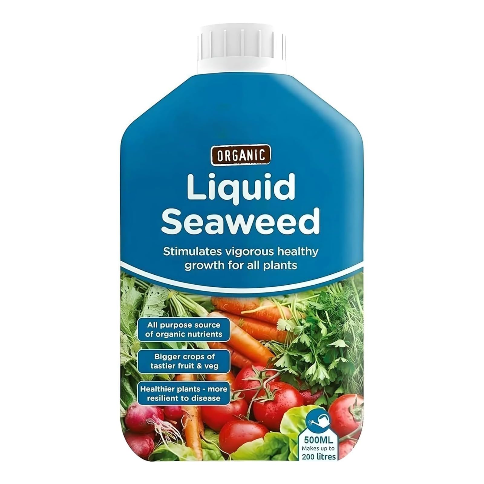 Organic Liquid Seaweed Fertiliser for Plants, Natural Plant Growth Booster, All-Purpose Organic Nutrient Solution for Flowers, Vegetables & Fruits, Improves Root Strength, (500 ML)