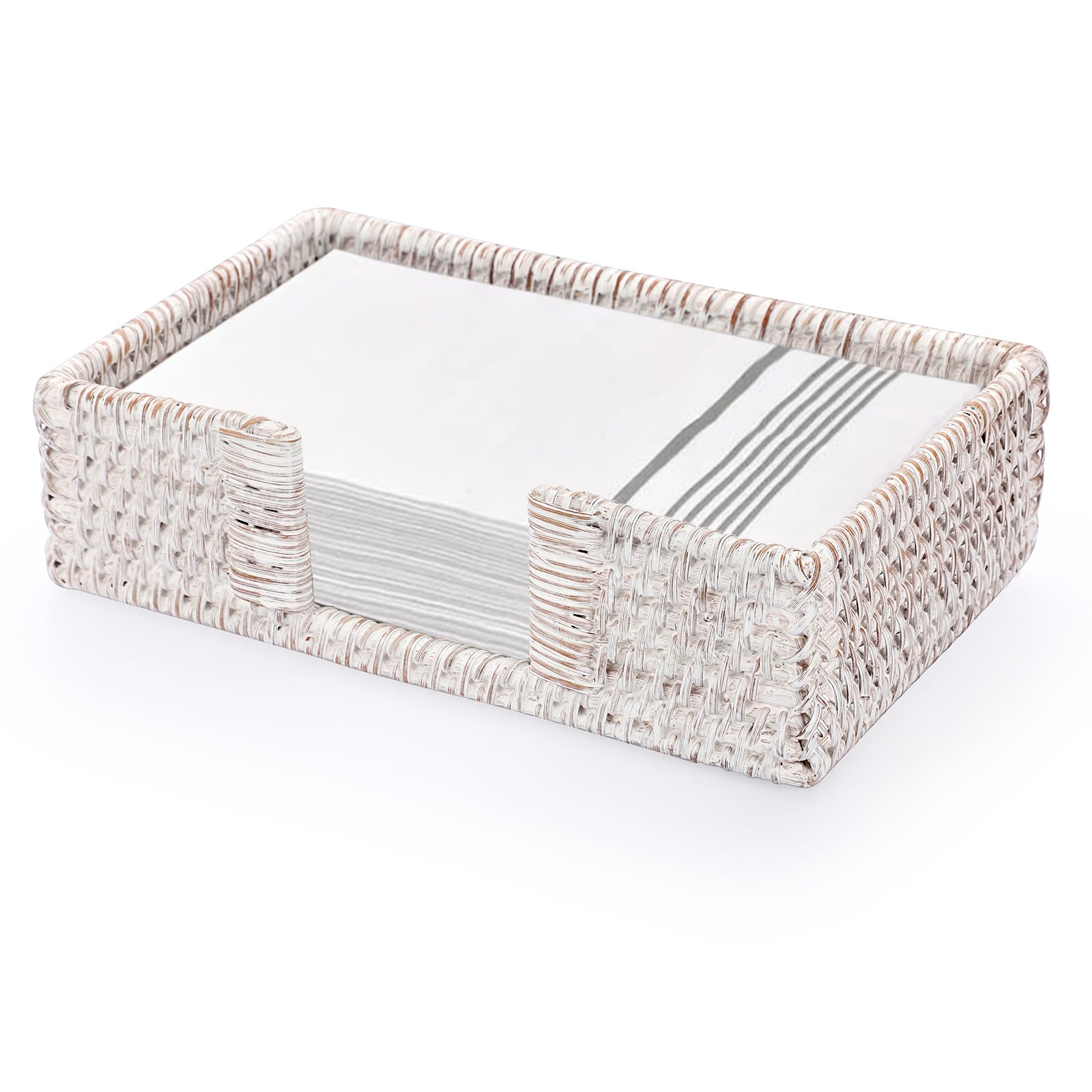 Sumnacon Serviettenhalter Aus Glas Mit Goldrand – Stilvoll Für Tisch, Bad & Küche, 22,9 X 14 Cm