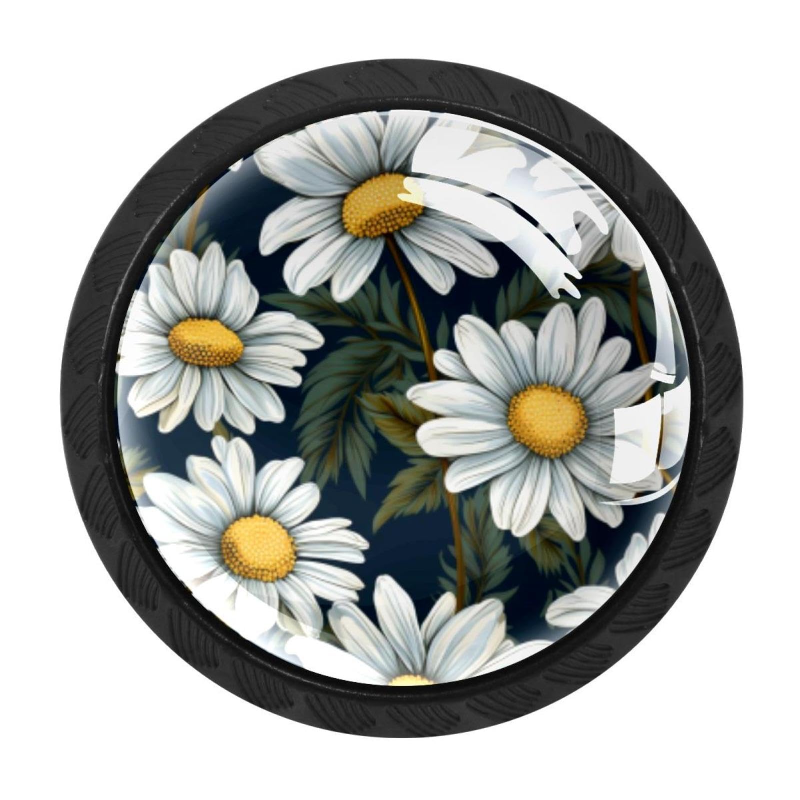 CHENZZZZ 4 Pack Daisy Kitchen Cabinet Knobs Drawer Knobs Door Dresser Handles for Personalized Gifts Great for Any Occasion