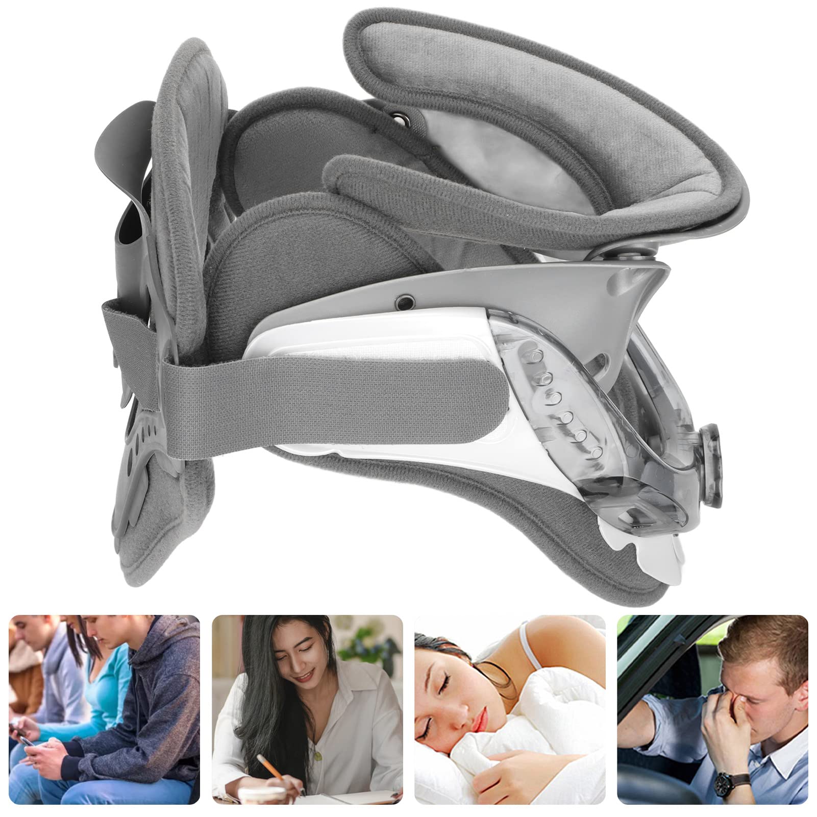Nackenstütze, Halskrause Mensch, Neck Support, Verstellbares zervikales Nacken Traktionsgerät, Nackenstütze für Optimale Unterstützung und Komfort
