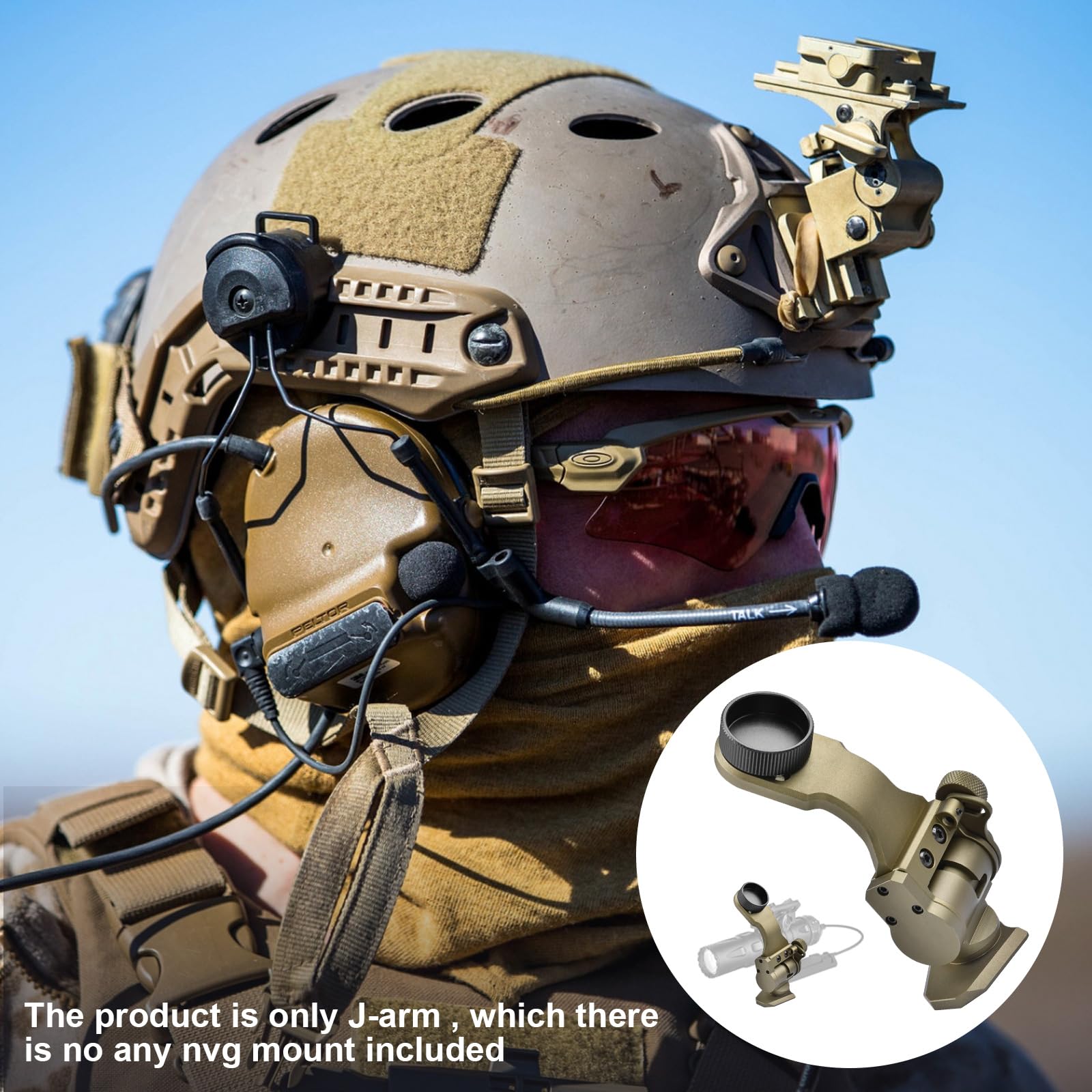 Schwalbenschwanz Nachtsicht J-Arm PVS 14 J-Arm Kopfhalterung NVG Helmhalterung Schwalbenschwanz G24 Metall J-Arm für Brillen Ferngläser alle Modelle von PVS-14 Mount