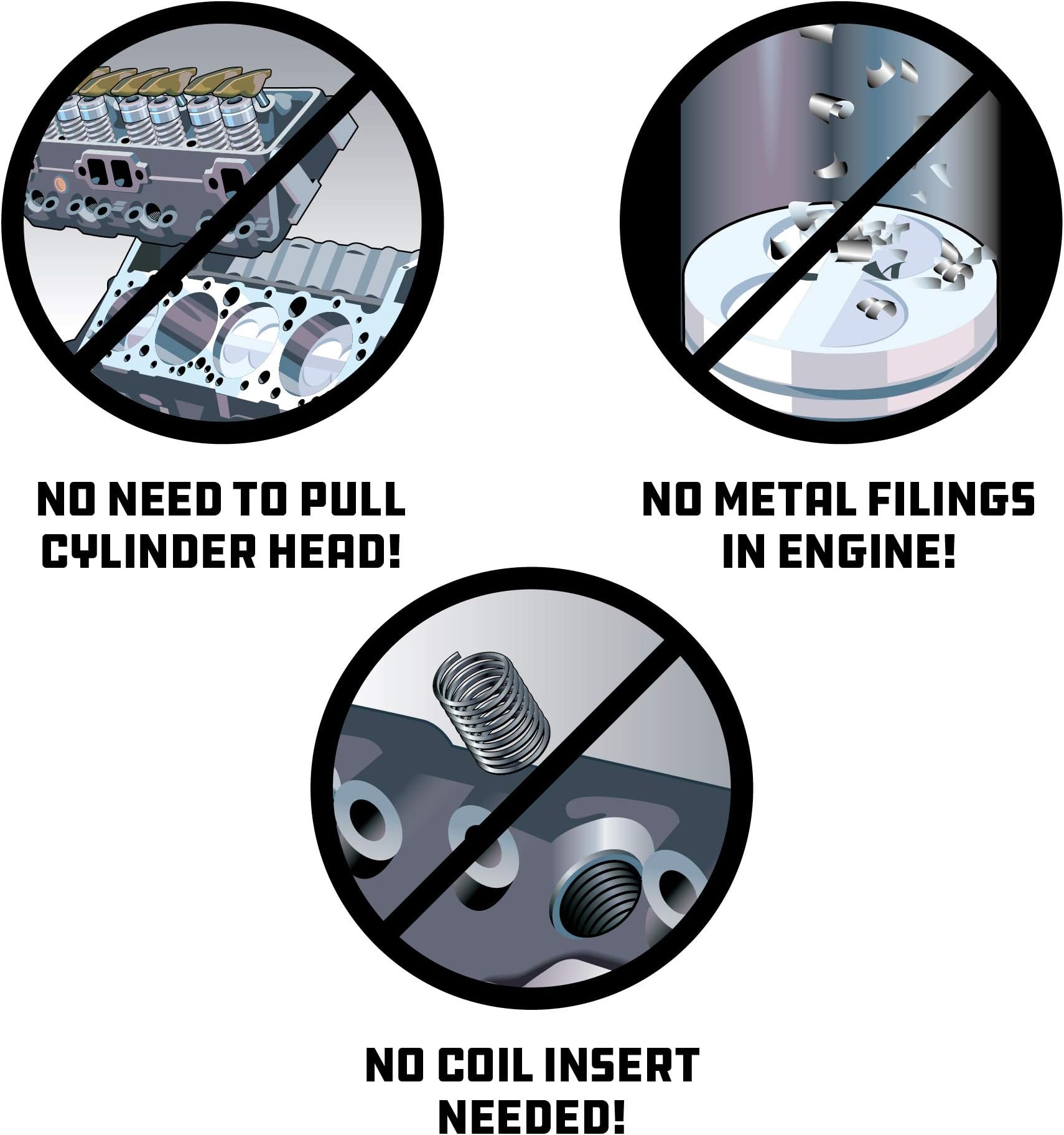 Powerbuilt 14mm Back Tap Spark Plug Thread Repair Tool, Straightening Tool, Motorcycle Spark Plugs, Repairs Damaged Threads, Collapsible Design - 640811