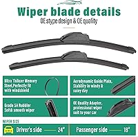 Vista 80 de 26" 20" 16" Windshield Wiper Blades Replacement for Dodge Grand Caravan 2008-2020 / Chrysler Town & Country 2008-2016 Premium All Weather Front Rear