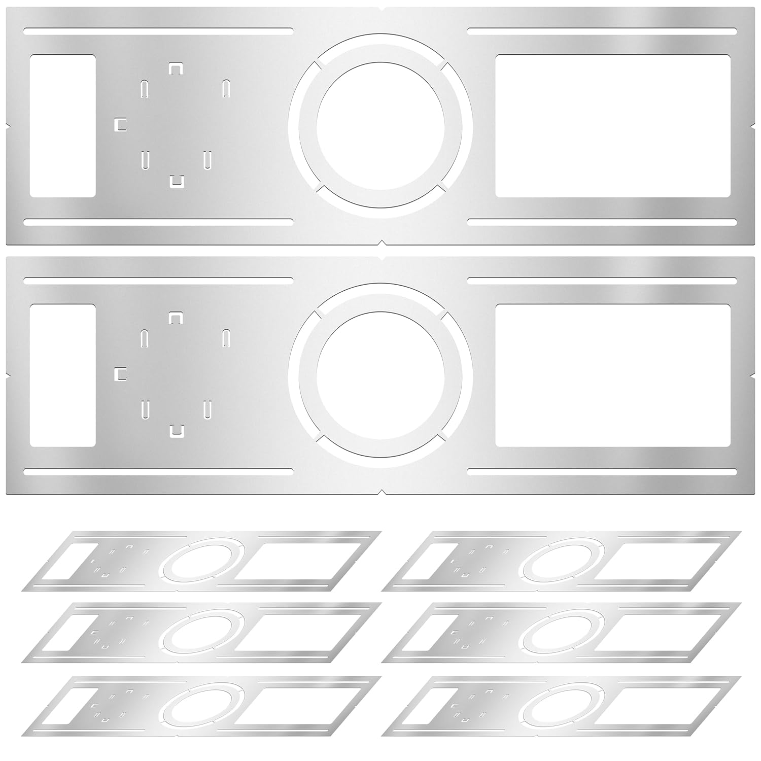 New Construction Mounting Plate, 4-6 Inch, LED Recessed Lighting Housing Kits, Flat Steel Rough in Bracket Fixture for LED Light Bar, 6PC Shallow Recessed Lighting Housing Plate