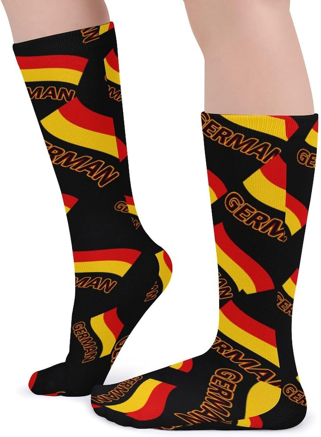 German Germany Flag Knee High Socks Casual Long Stockings Over Calf Sock Tube for Women Men