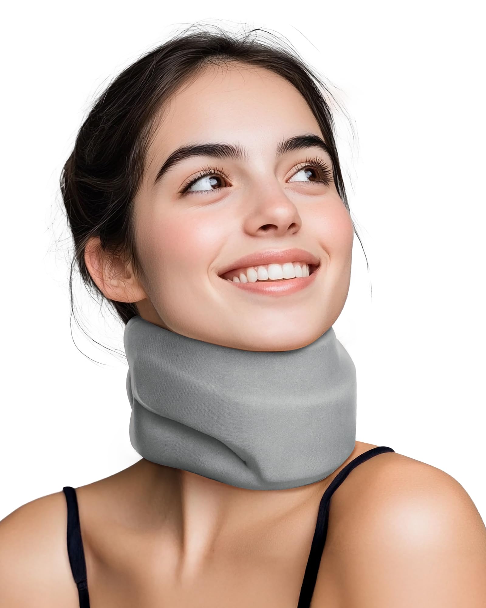 neck brace cervical collar - neck support brace for sleeping soft foam wraps keep vertebrae stable and aligned for relief of cervical spine pressure gray medium126-158 inch