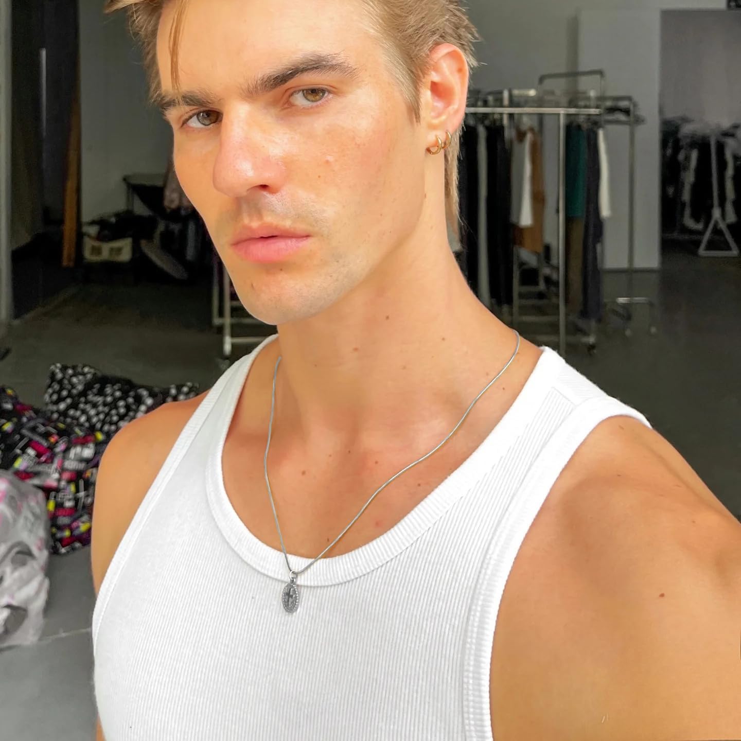 JAYUMO Cross Necklace for Men Stainless Steel Crucifix Lord's Prayer Pendant Necklace 20 Inch Chain - Image 2