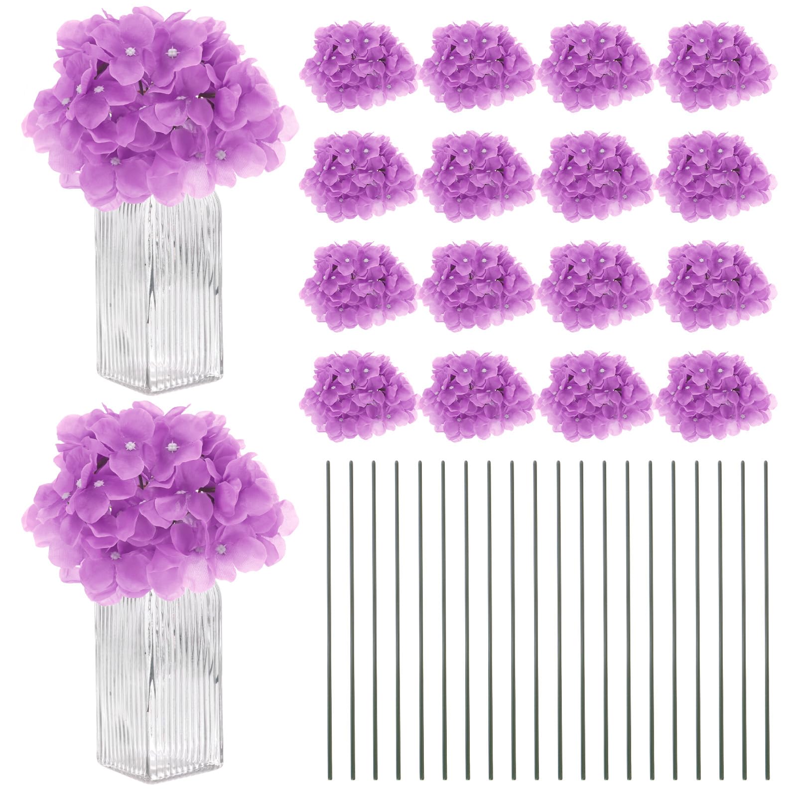 M METERXITY 66-Pack Silk Hydrangea Flowers