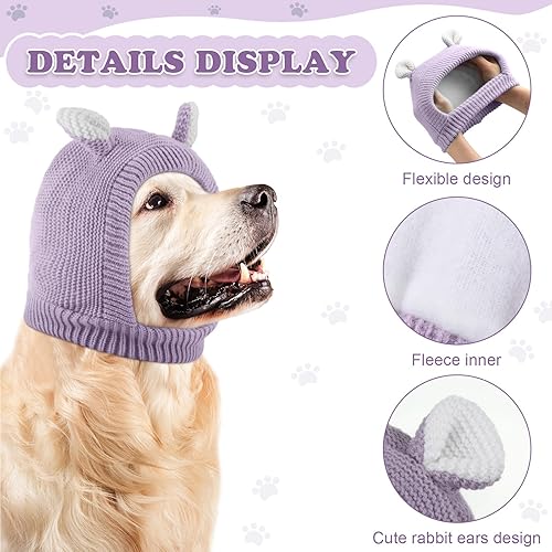 Miniatura 9 de Orejas silenciosas para perros, orejeras de perro, protección contra el ruido, sombreros de punto para perro, orejas de mascota, cubierta cálida