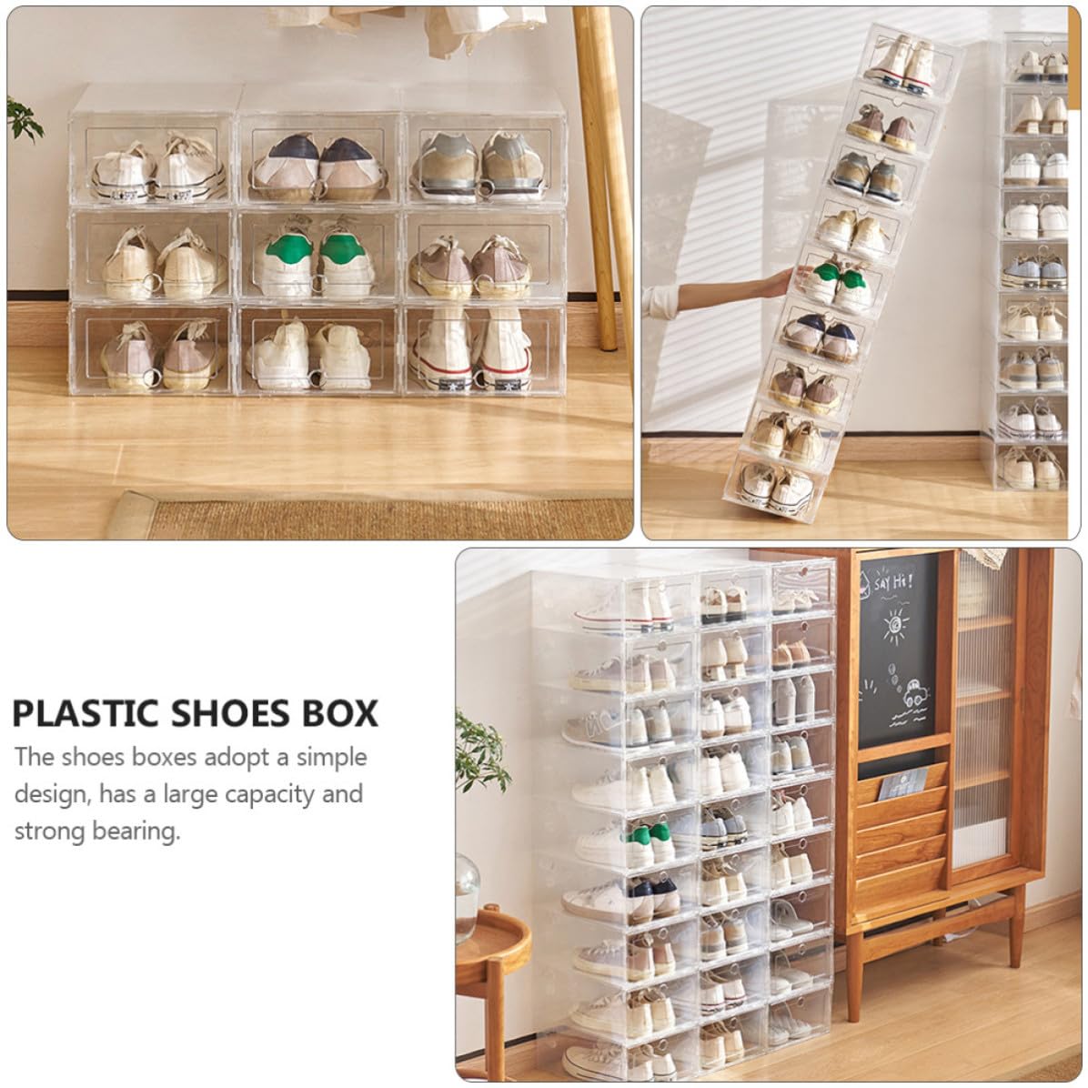 6 Piezas Caja Transparente para Guardar Zapatos Tipo Cajón