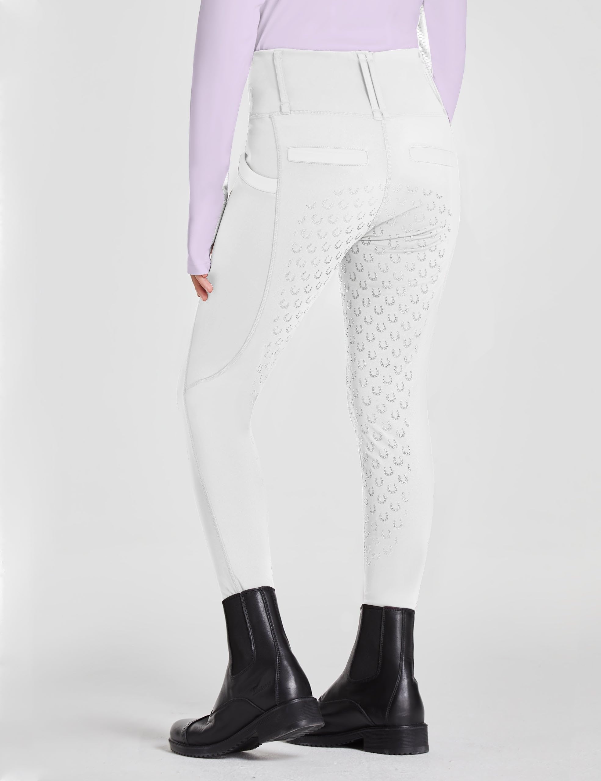 FitsT4 Sports Pantalones de equitación para niñas Leggings de equitación Revestimiento Completo de Silicona Pantalones de equitación de Cintura Alta