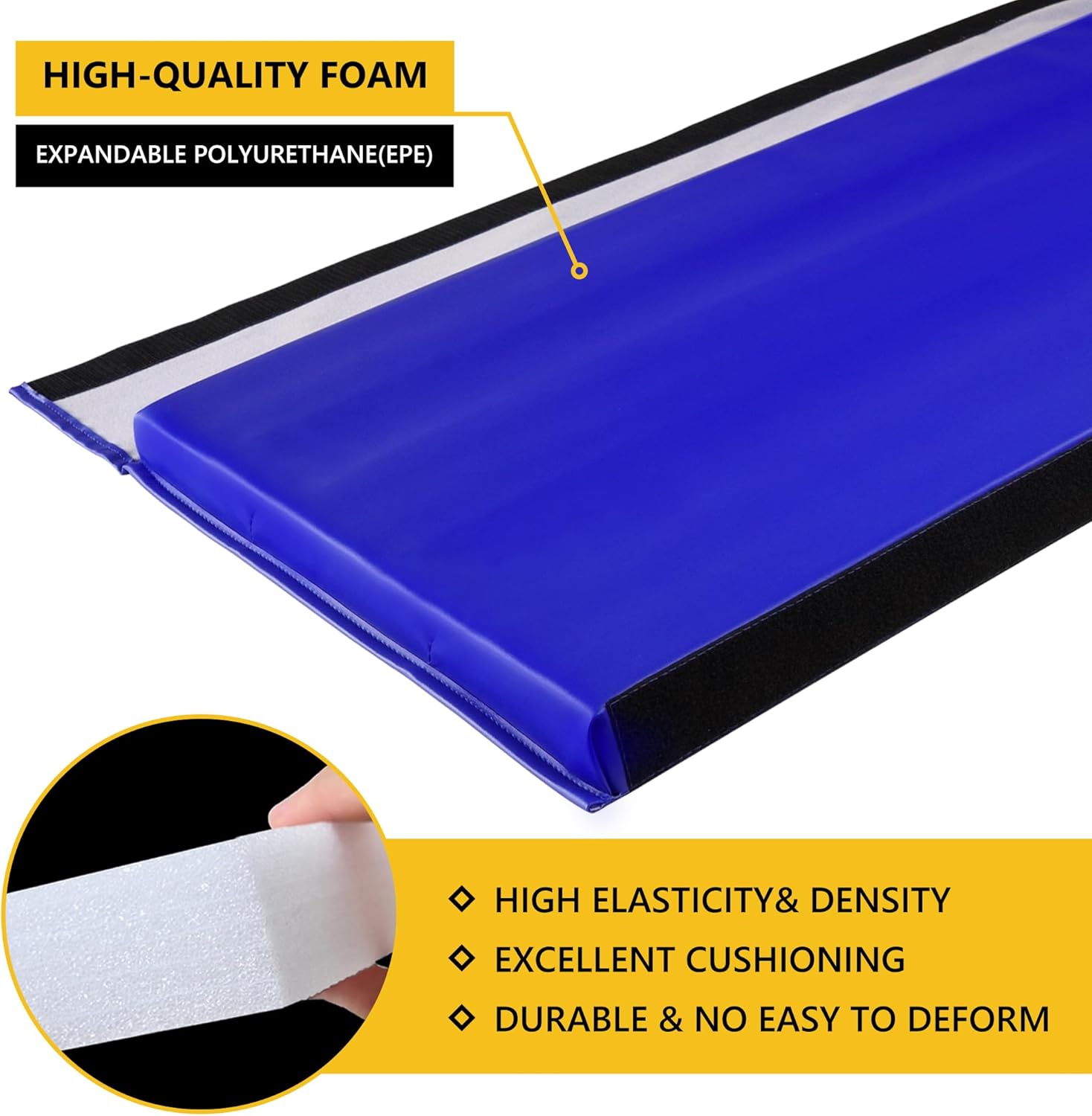 Basketball Pole Pad Square, 6 FT Tall Weatherproof Protective Padding, 2" Thick Heavy Duty Safety Pole Pads for Player Protection, Fits 4"x4", 5"x5", 6"x6" Square Basketball Hoop Pole Systems