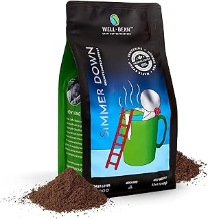 Well-Bean Coffee - Simmer Down Colombian Ground Decaf, Swiss Water Process, Vegan, Light Roast, 12 oz