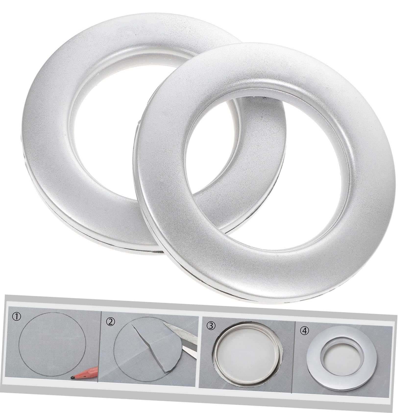 Œillets de Rideau Anneaux Romains en Plastique Silencieux 75 Installation sans Outils Lot de 75 Pièces pour Décoration de Tissu pour Rideaux pour DIY