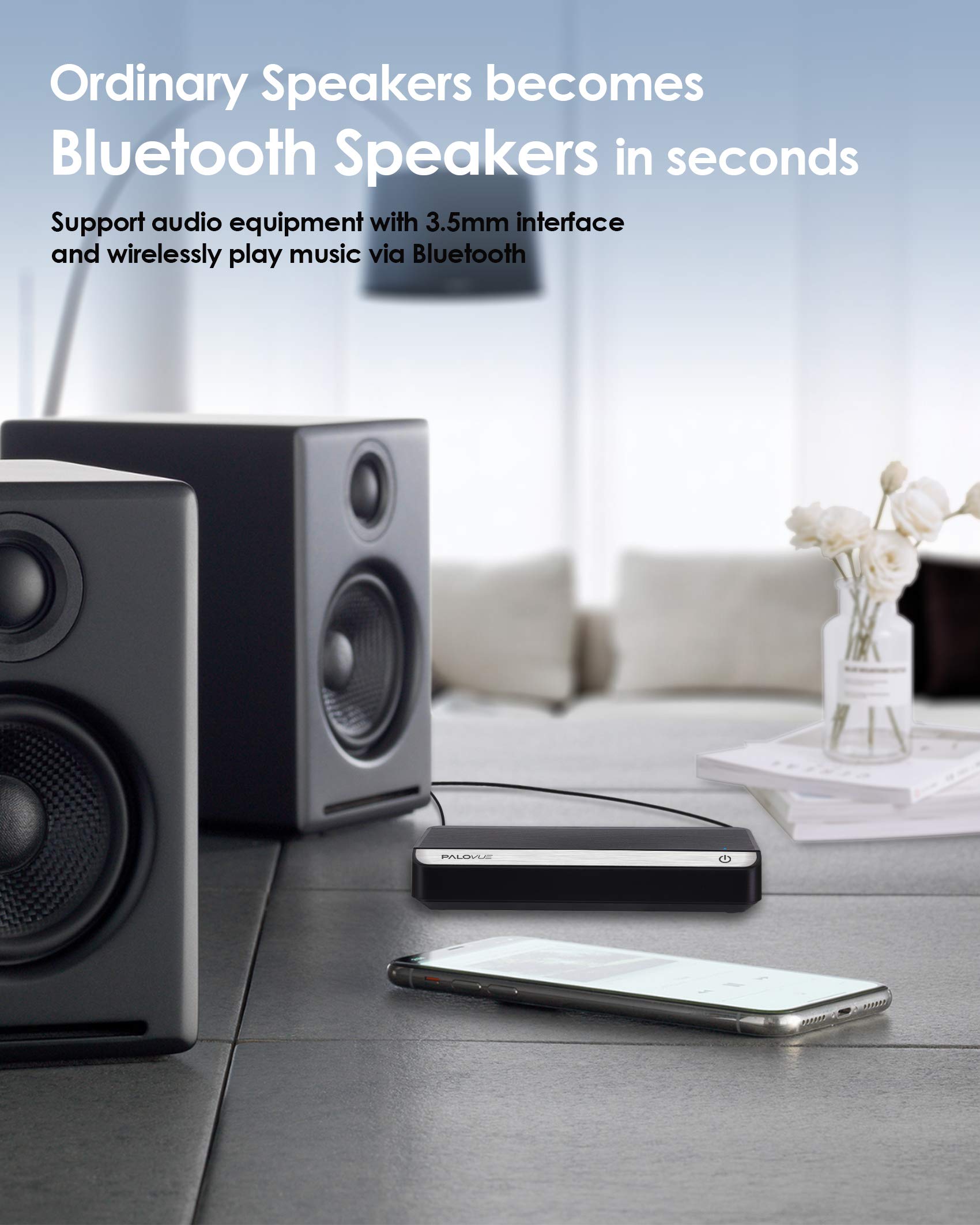 Amazon.com: PALOVUE 藍牙5.0 HiFi 接收器適用於家庭立體聲放大器系統