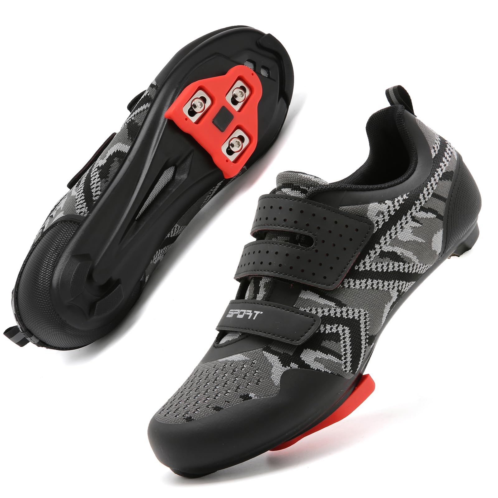 SDEQA Fahrradschuhe Herren Radschuhe Damen Atmungsaktive Kompatibel mit Peloton Look SPD SPD-SL Delta Lock Pedal Radsportschuhe Spin MTB Schuhe