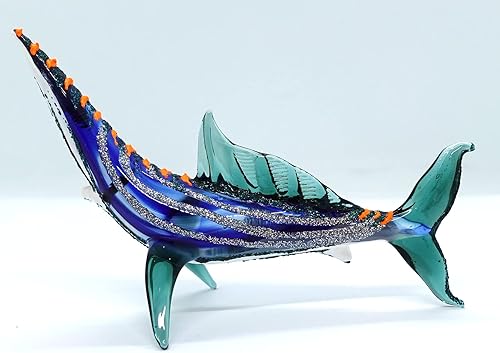 Miniatura 3 de Figuras miniatura de pez vela animales soplados a mano arte de vidrio coleccionable, regalo para decorar 4 pulgadas