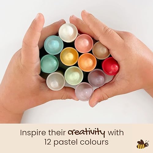 Miniatura 5 de Honeysticks Crayones de cera de abeja 100% pura (paquete de 12)  Colores pastel, no tóxicos, seguros para bebés y niños pequeños, durante 1 año más,